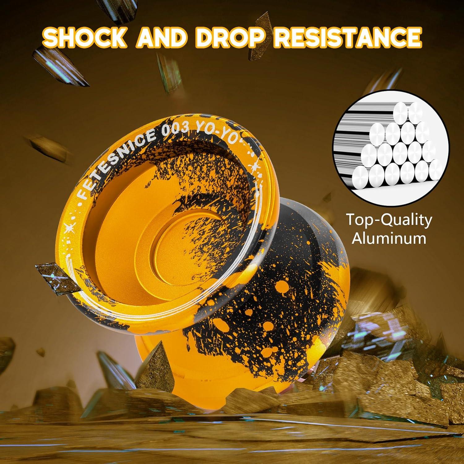 Yoyo Profesional FETESNICE 003 para Niños y Adultos - Negro Dorado