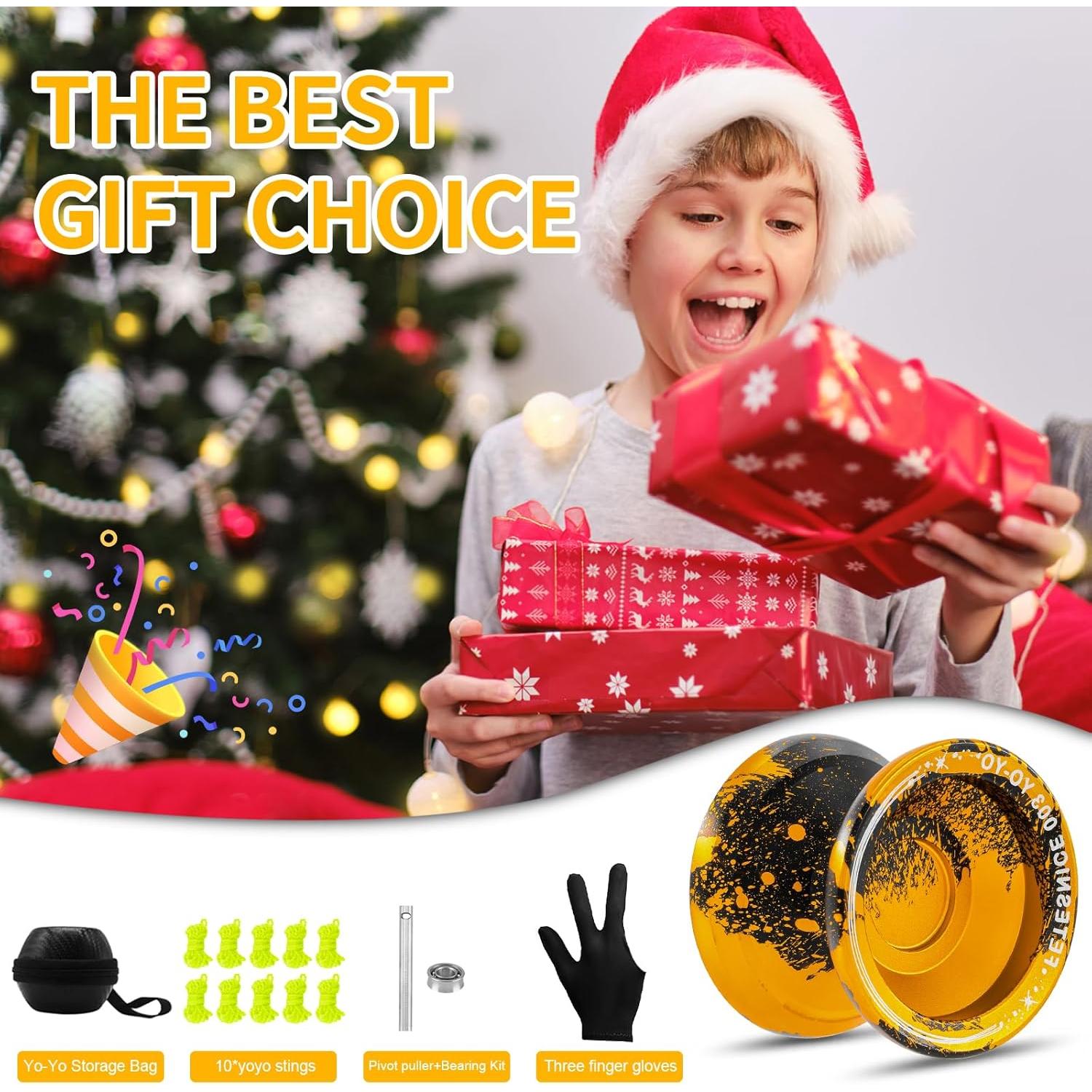 Yoyo Profesional FETESNICE 003 para Niños y Adultos - Negro Dorado