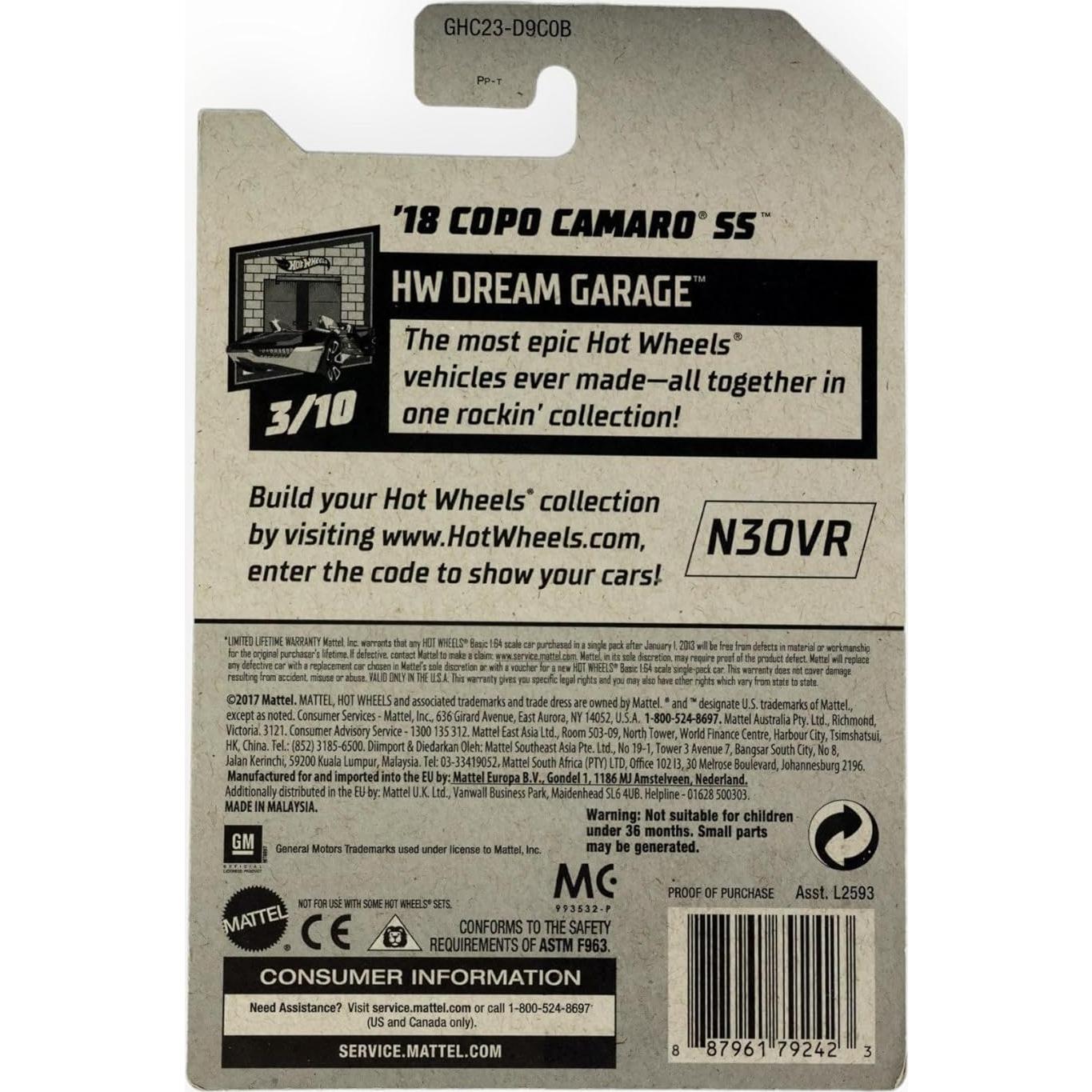 Hot Wheels 2020 Camaro SS Copo Plata 20/250 Mattel