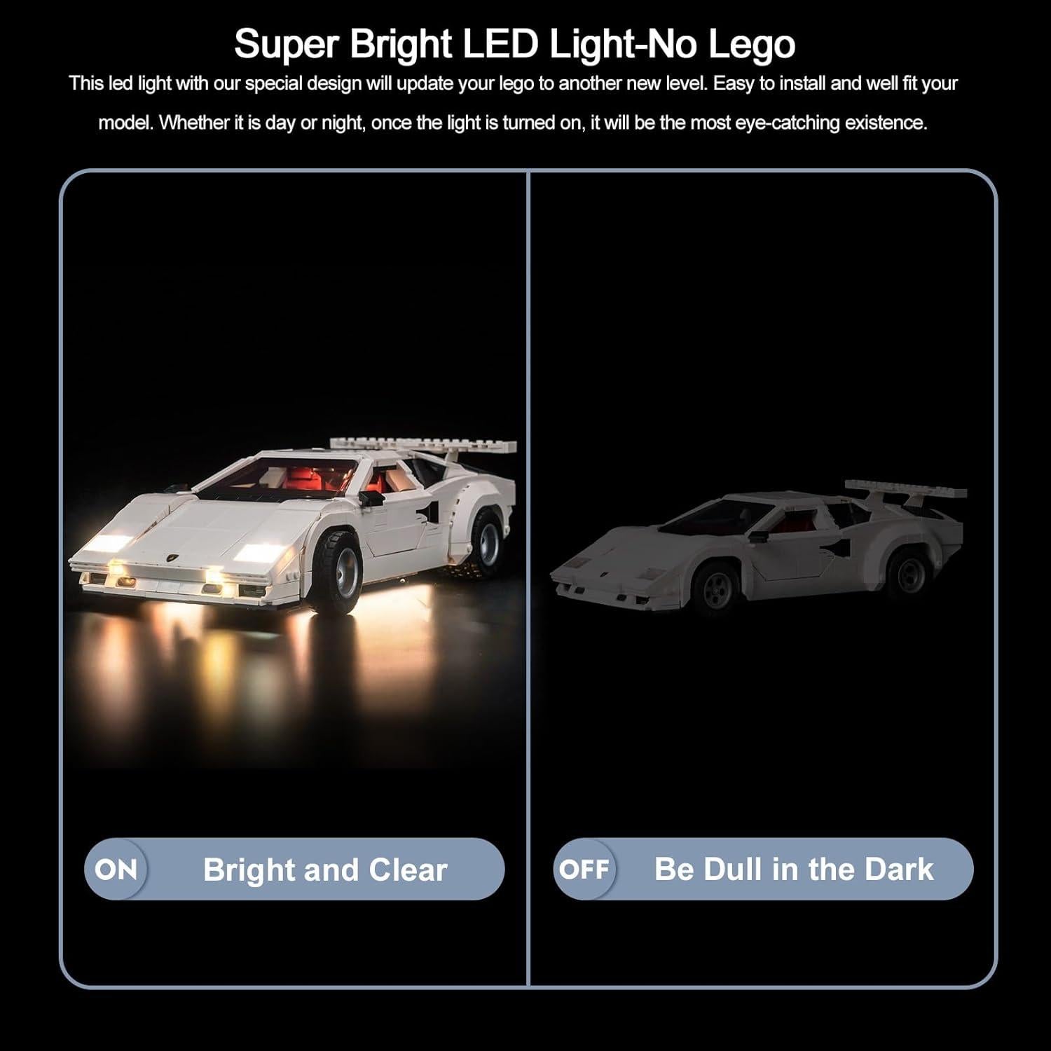 Luz LED BrickBling para Lego Lamborghini Countach 10337