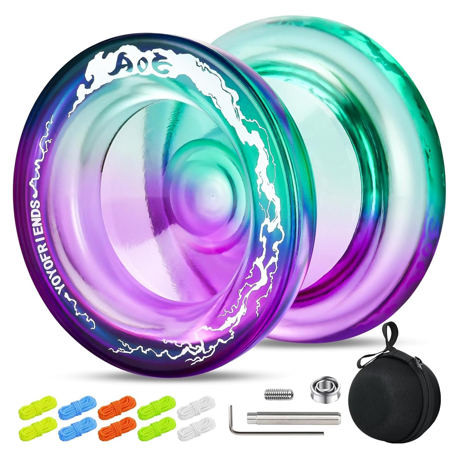 Yoyo AOE Verde Púrpura Profesional para Niños y Adultos