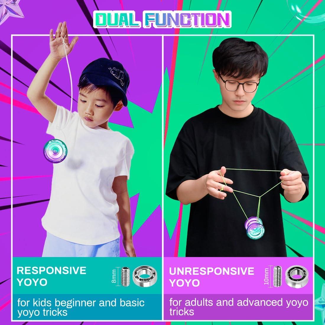 Yoyo AOE Verde Púrpura Profesional para Niños y Adultos