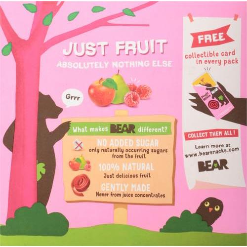 Bocadillos de Fruta BEAR 99g - Sin Azúcares Añadidos