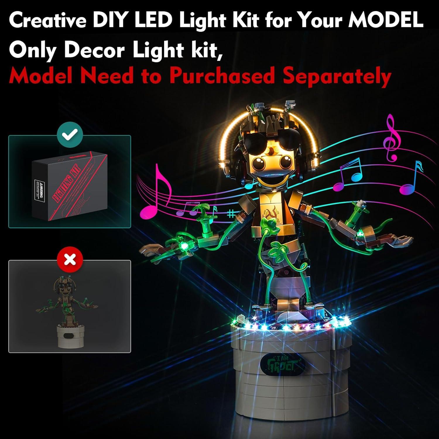 Kit de Luz LED LocoLee para LEGO 76297 Groot Bailarín