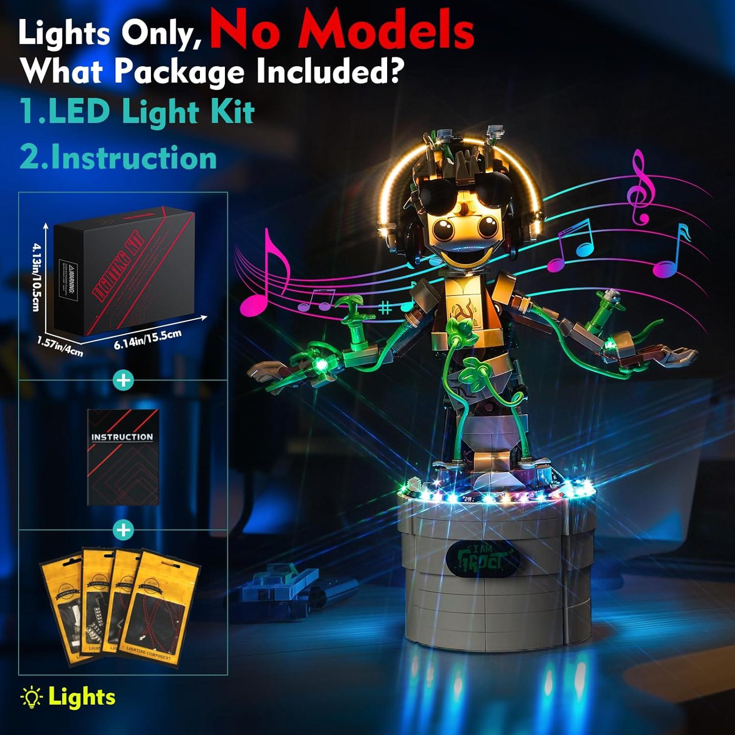 Kit de Luz LED LocoLee para LEGO 76297 Groot Bailarín