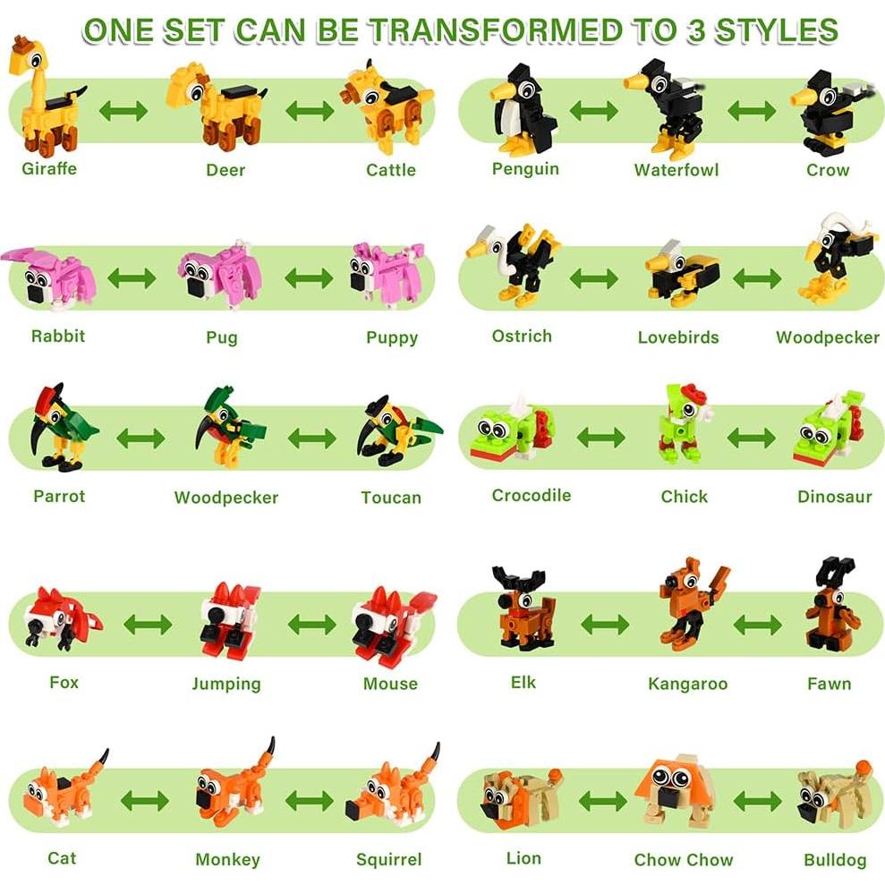 30 Paquetes de Bloques de Construcción Zofunny Animales 3D