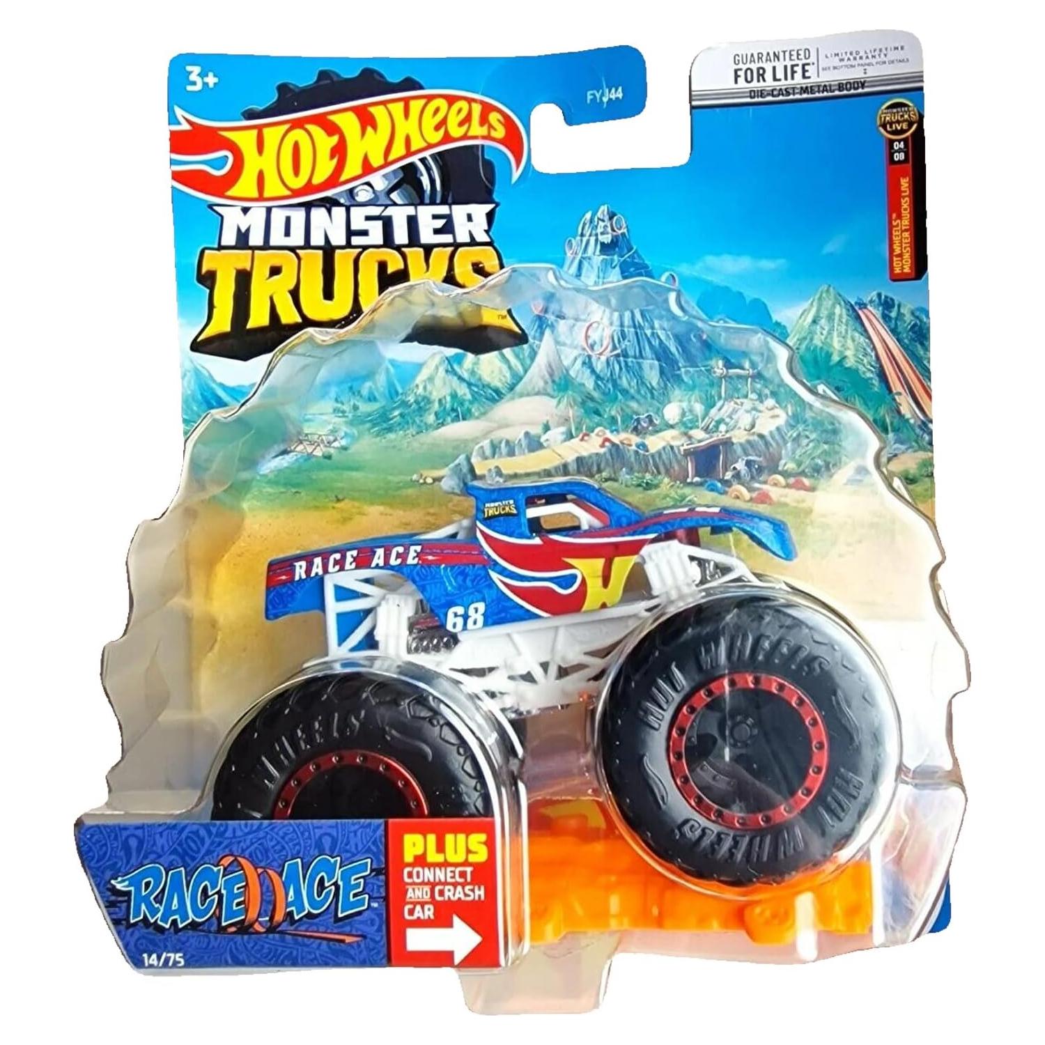 Hot Wheels Monster Trucks Carrera Ace Crash 1:64 Mattel