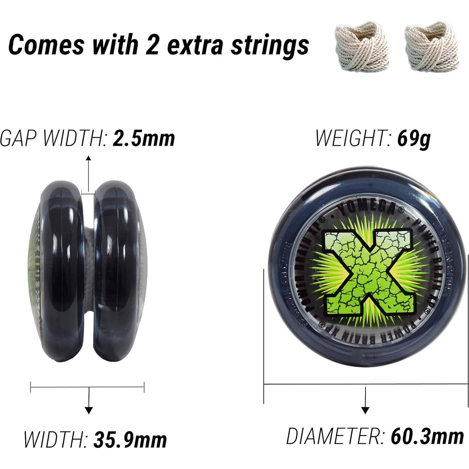 Yoyo Yomega Power Brain XP - Profesional con 2 cuerdas extra