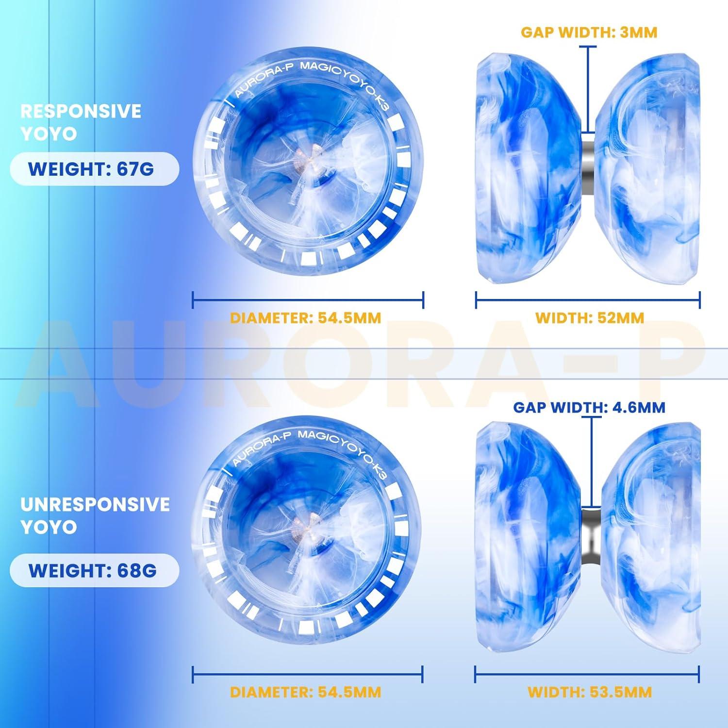 Yoyo MAGICYOYO K3 Aurora-p para Niños 8-12 Años - Azul/Blanco