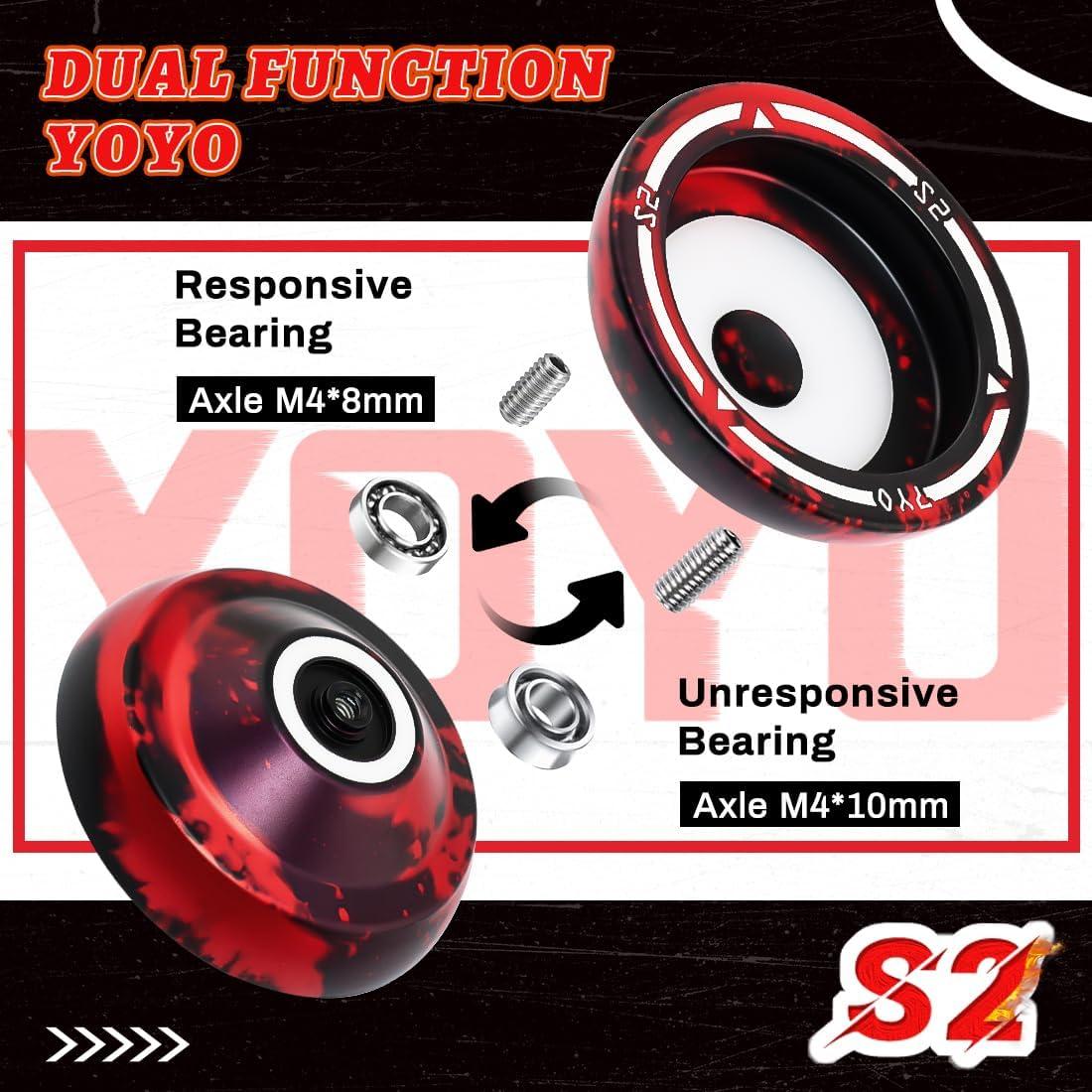 Yoyo Profesional S2 Metálico Doble Función 65g para Niños y Adultos