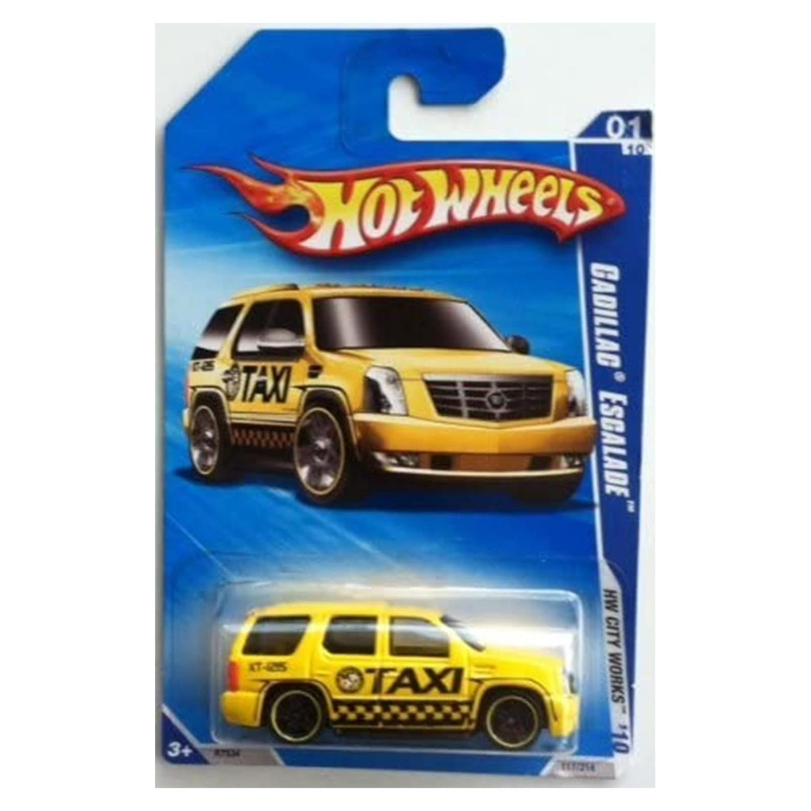 Auto de colección Hot Wheels HW City Works Taxi Escalade Amarillo