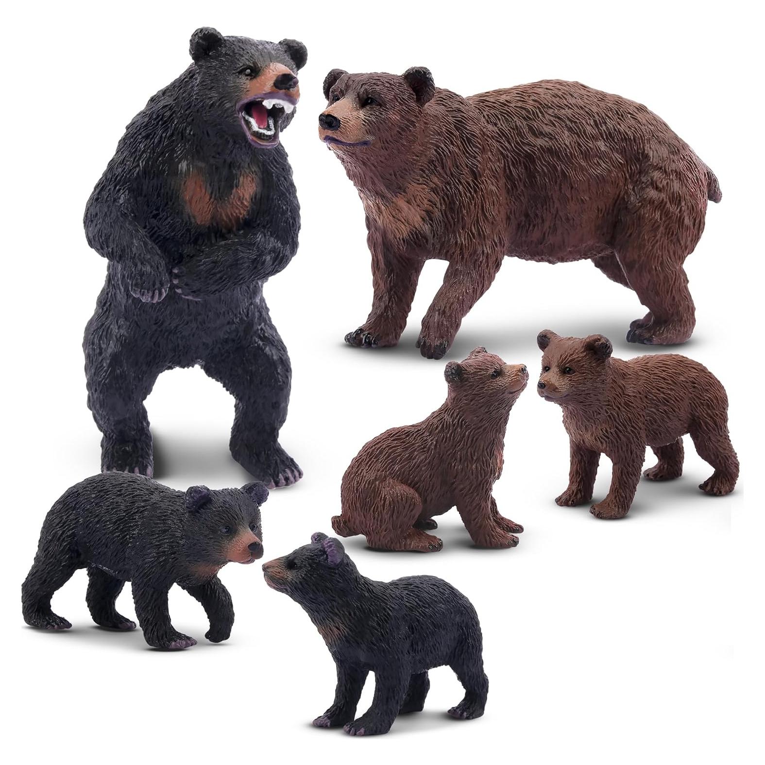 Figuras de Osos Realistas Toymany - Set de 6 Piezas Educativas