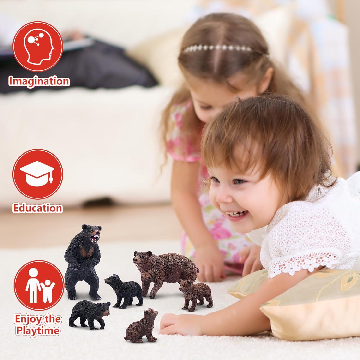 Figuras de Osos Realistas Toymany - Set de 6 Piezas Educativas