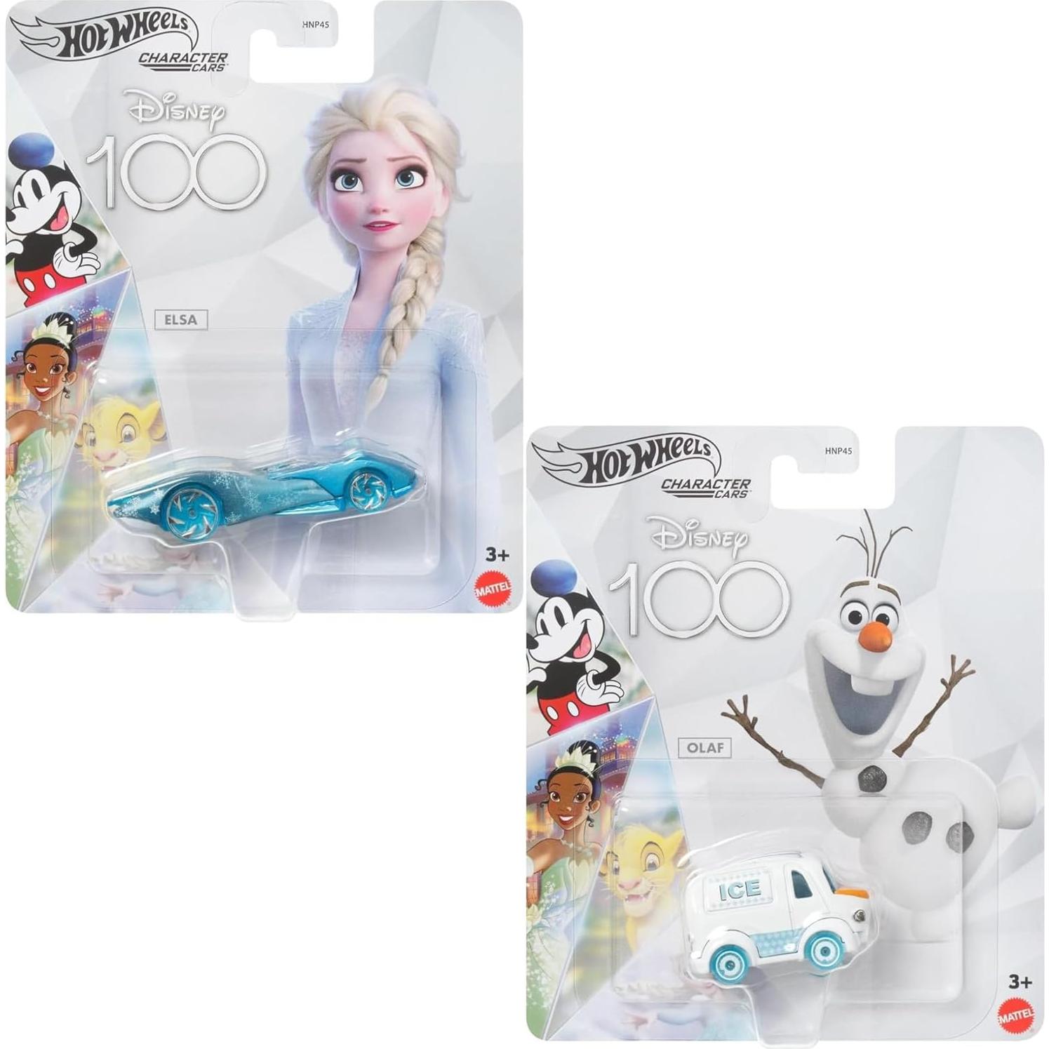 Hot Wheels Disney 100 Autos de Personajes Frozen - Paquete 2