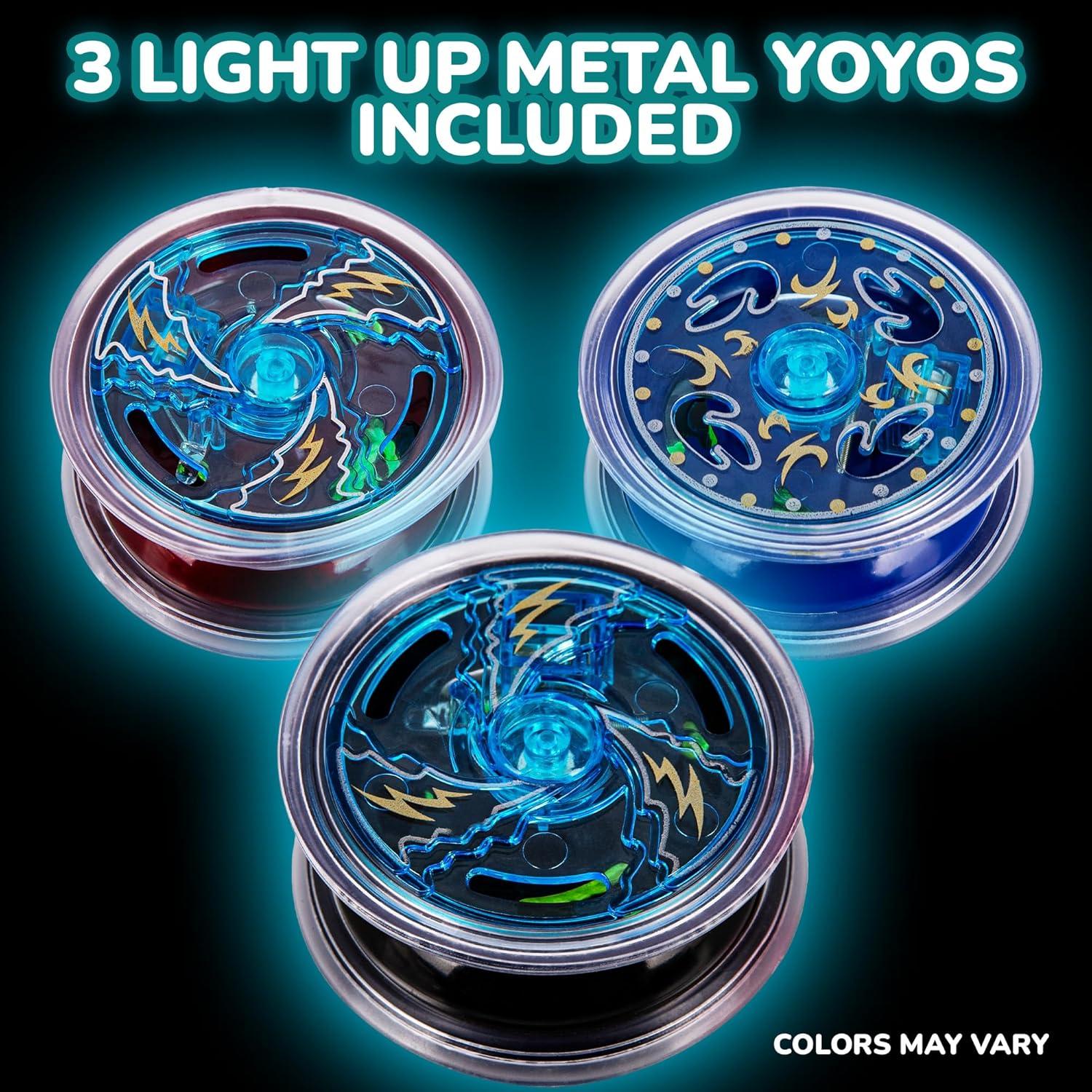 Yoyos Metálicos Iluminados ArtCreativity Set de 3 para Niños