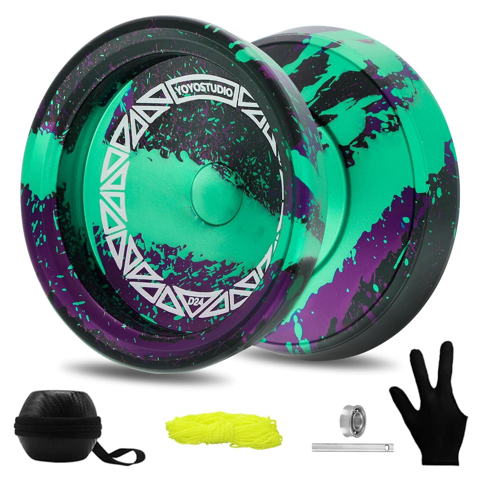 Yoyo Profesional D24 YoYoStudio con Accesorios - Negro Verde