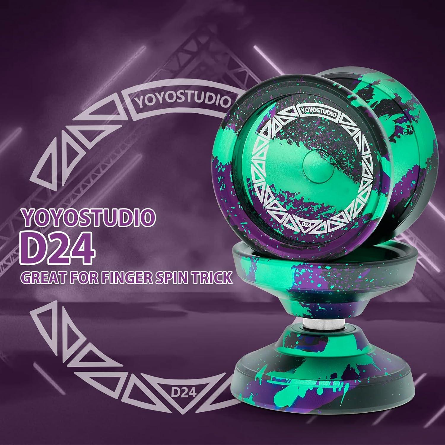 Yoyo Profesional D24 YoYoStudio con Accesorios - Negro Verde