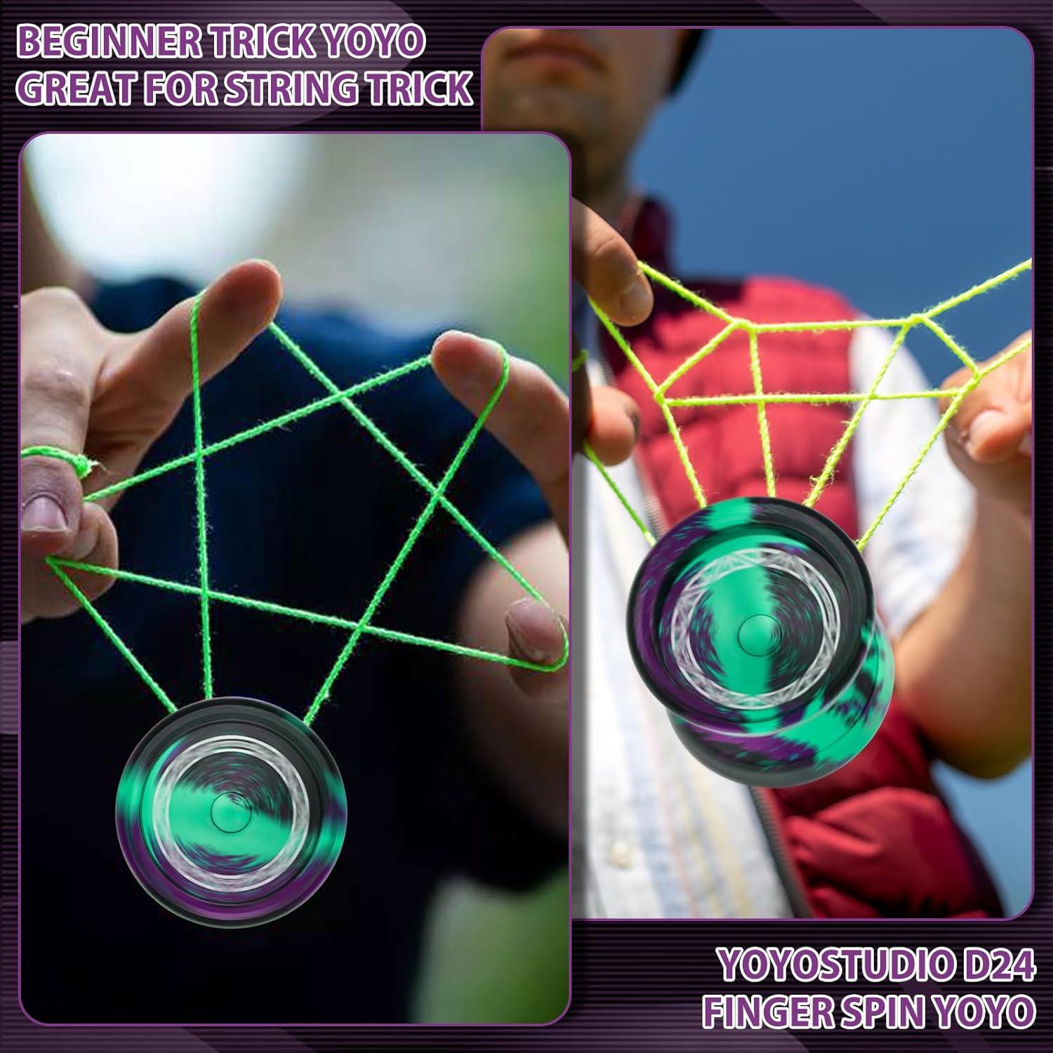 Yoyo Profesional D24 YoYoStudio con Accesorios - Negro Verde