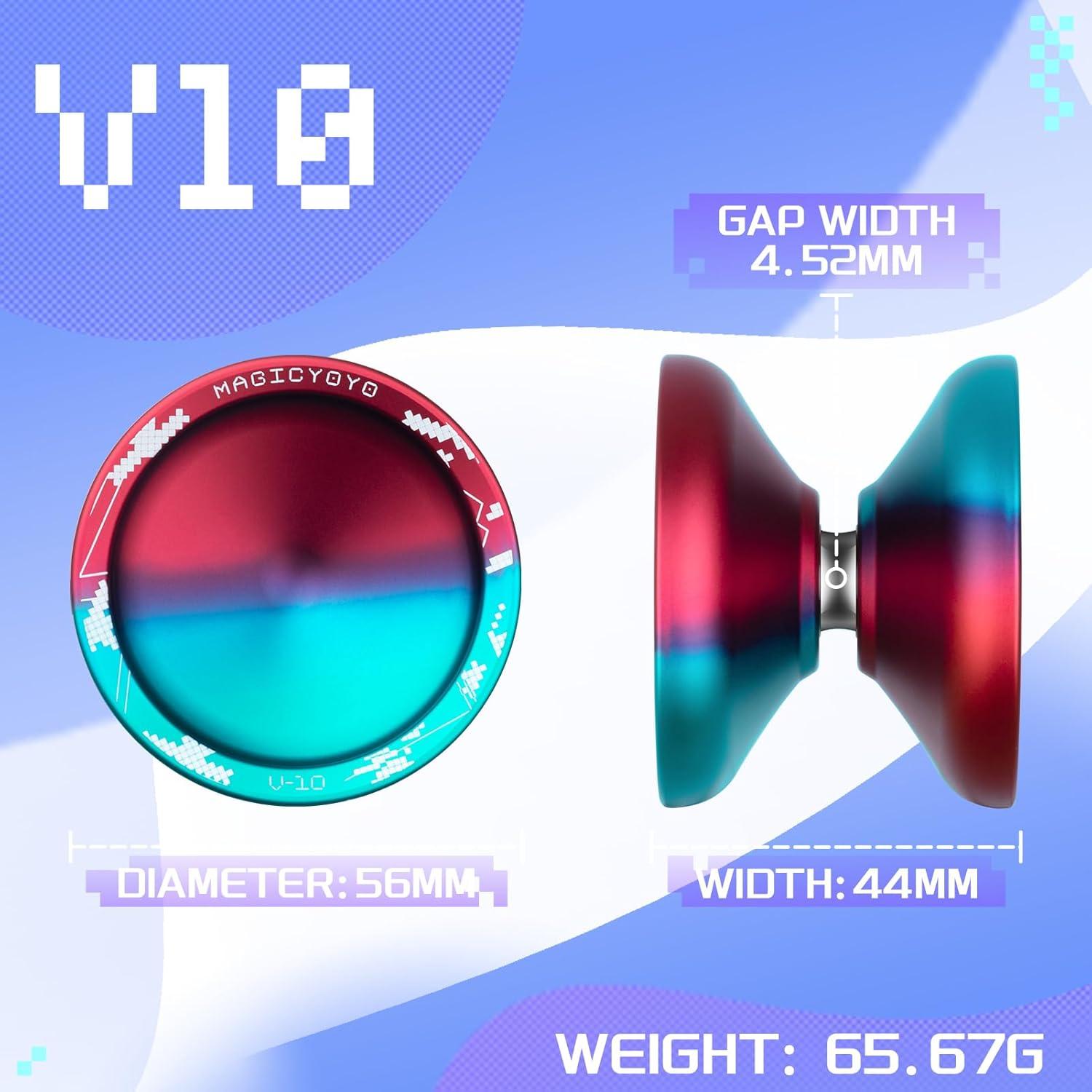 Yoyo Profesional MAGICYOYO V10 Azul Rojo con Accesorios