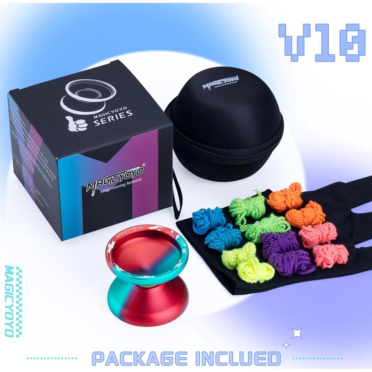 Yoyo Profesional MAGICYOYO V10 Azul Rojo con Accesorios