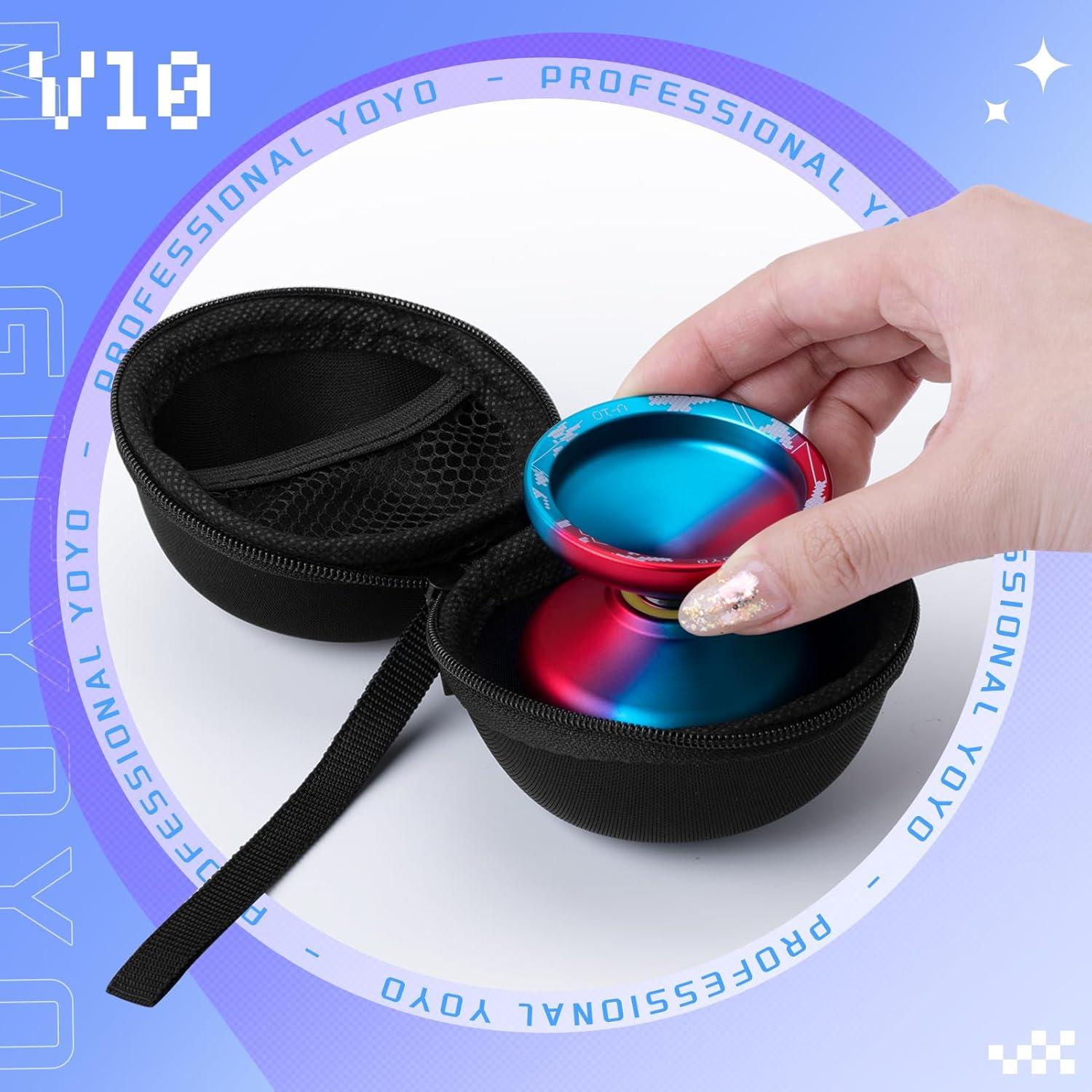 Yoyo Profesional MAGICYOYO V10 Azul Rojo con Accesorios