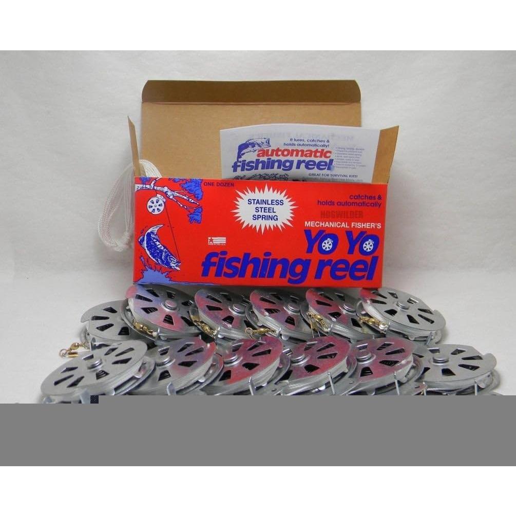 12 Carretes de Pesca Yo Yo Mecánicos Gatillo Plano 60#