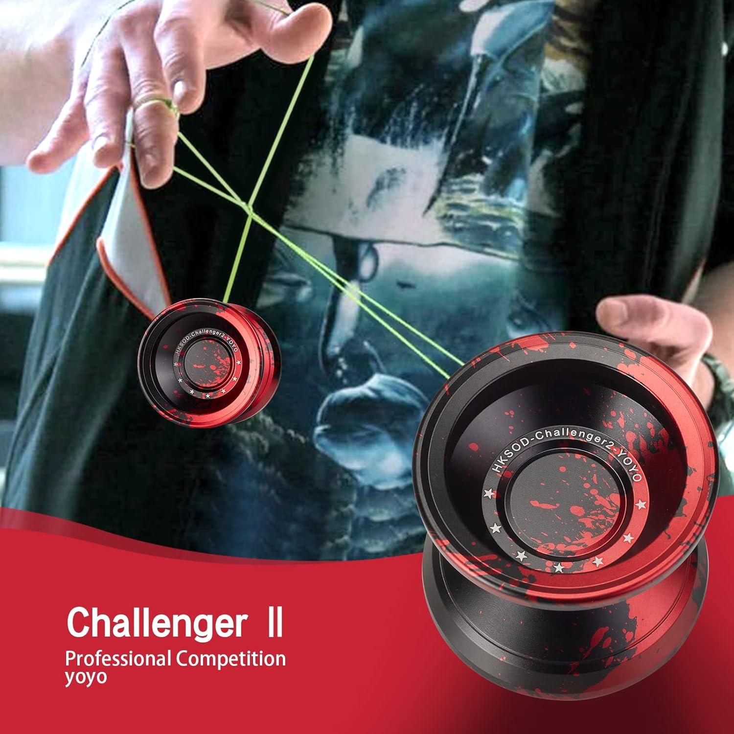 Yo-Yo Profesional HKSOD Metal Negro y Rojo para Niños y Adultos