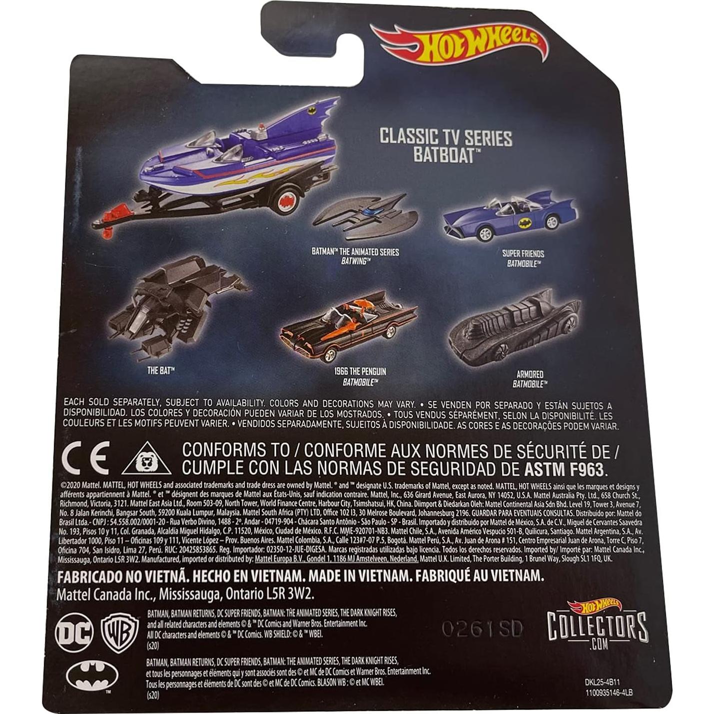 Batmóvil Hot Wheels clásico con remolque 16.4x13.2 cm