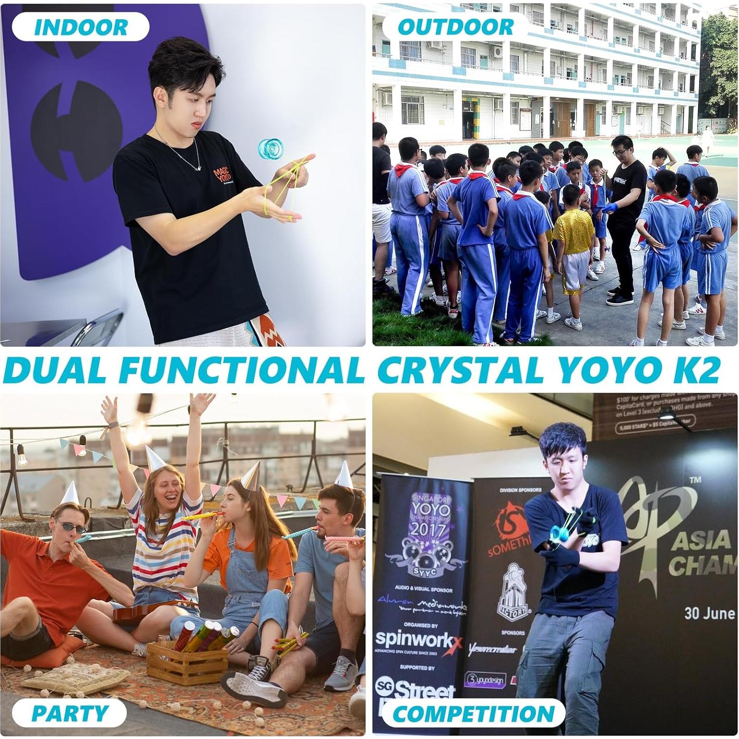 Yoyo MAGICYOYO K2 Cristal Verde Profesional para Trucos