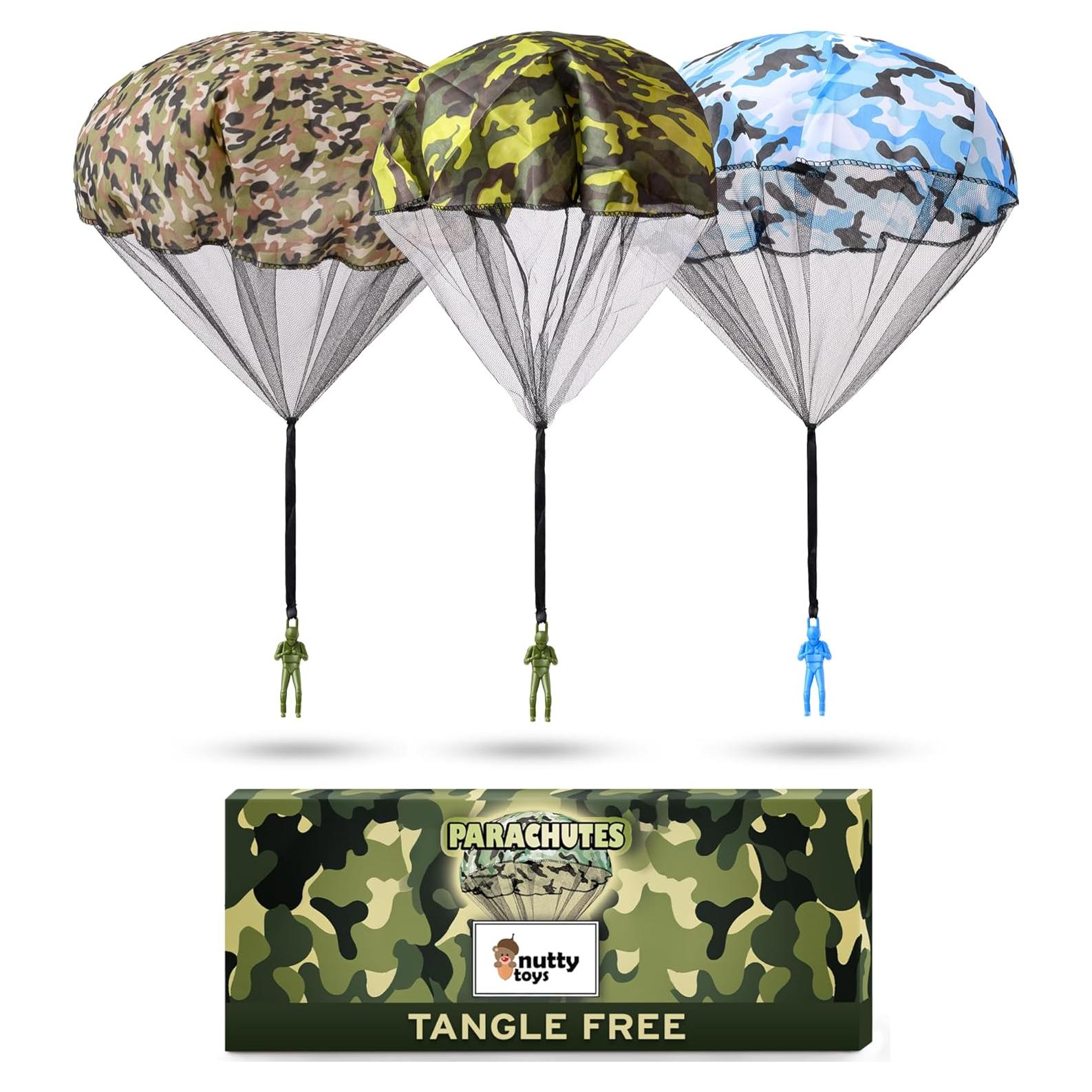 Paracaídas voladores Nutty Toys - Juguete para niños 3 a 12 años