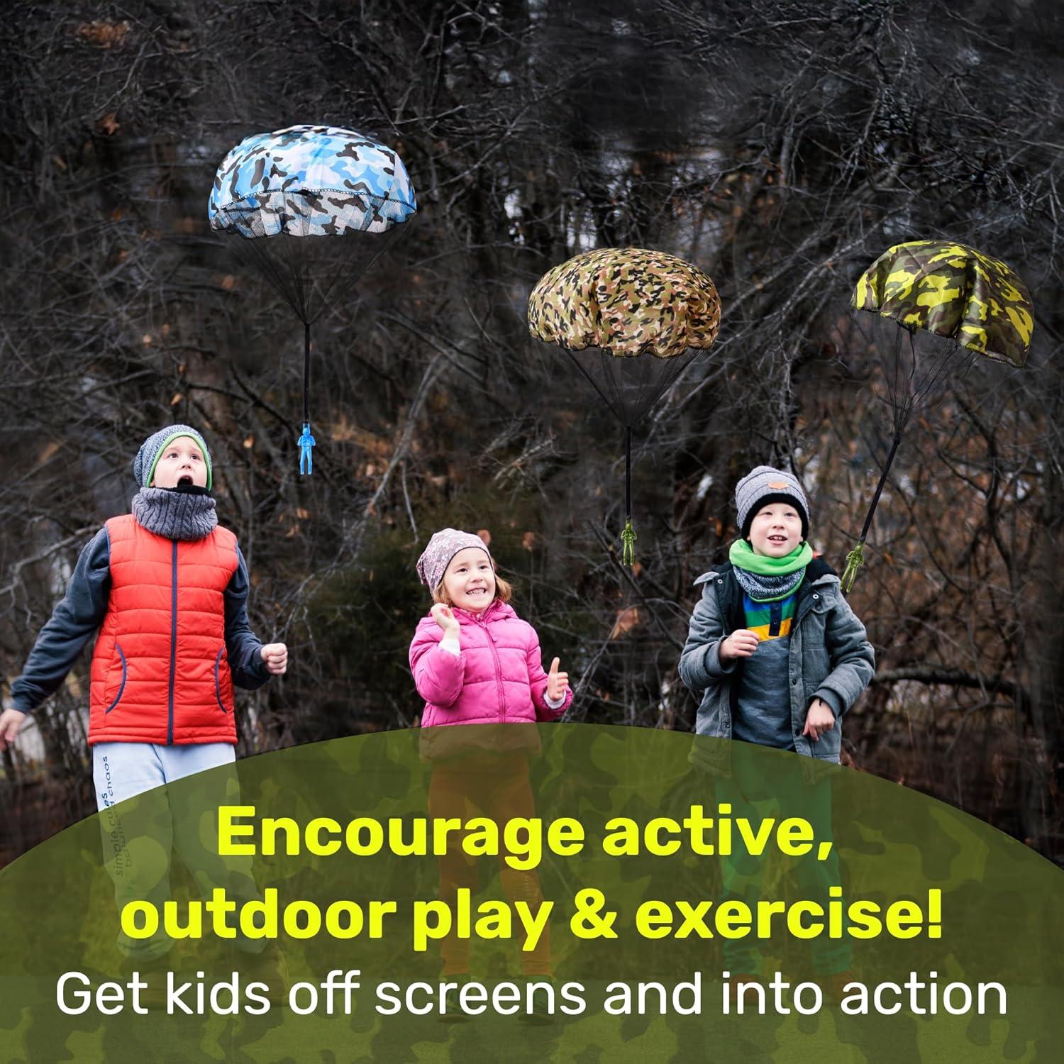 Paracaídas voladores Nutty Toys - Juguete para niños 3 a 12 años