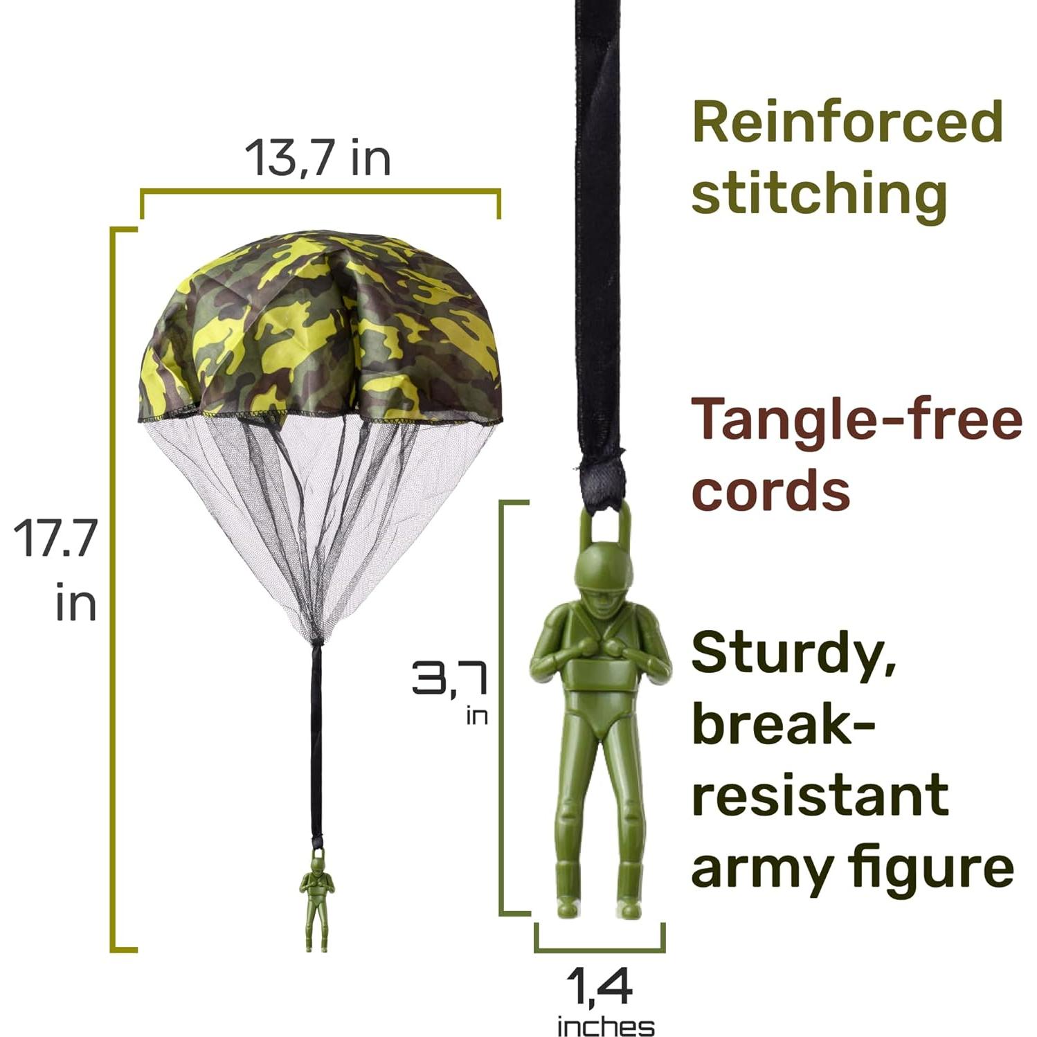 Paracaídas voladores Nutty Toys - Juguete para niños 3 a 12 años