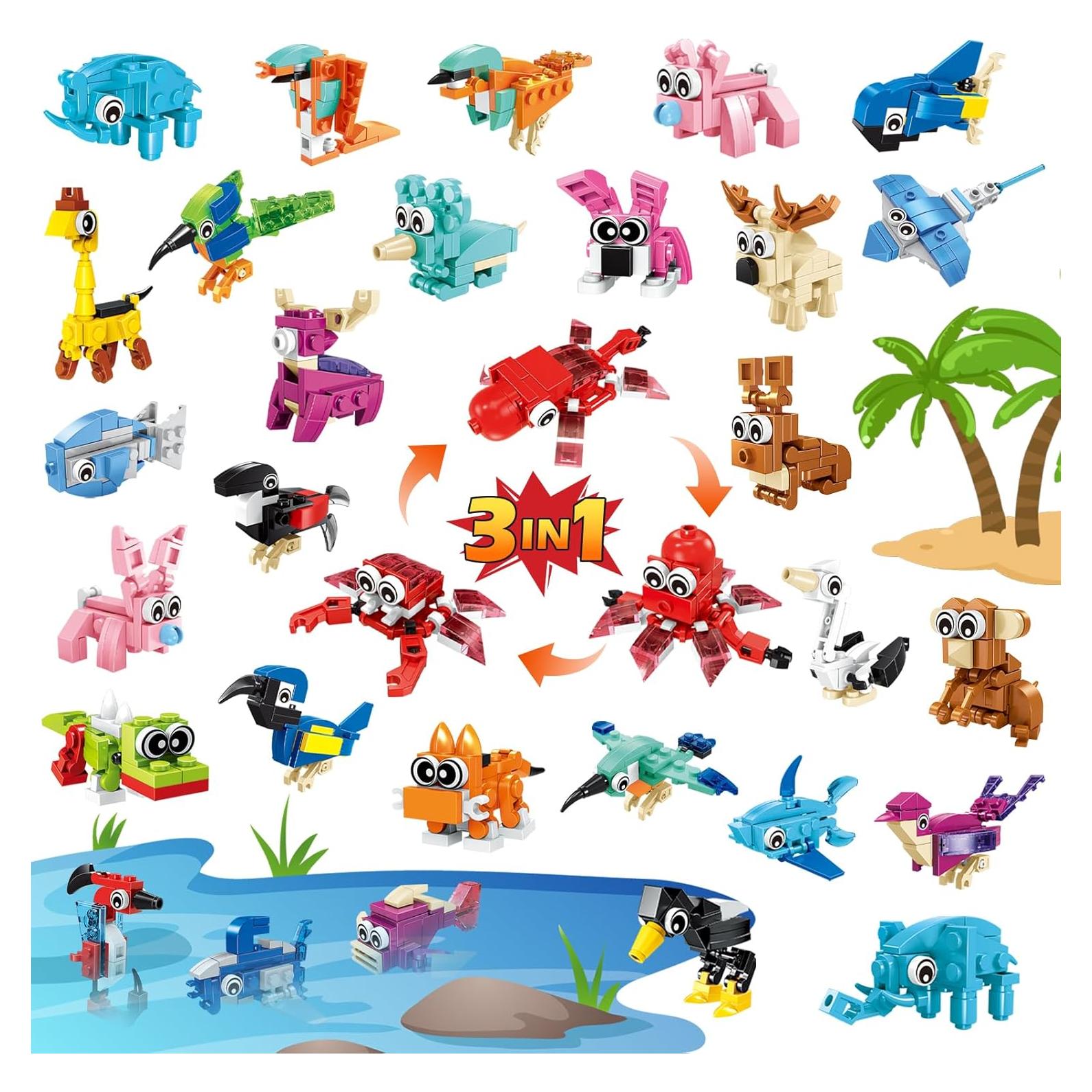 Paquete de 24 Mini Animales de Construcción BOPEGOLO - 408g