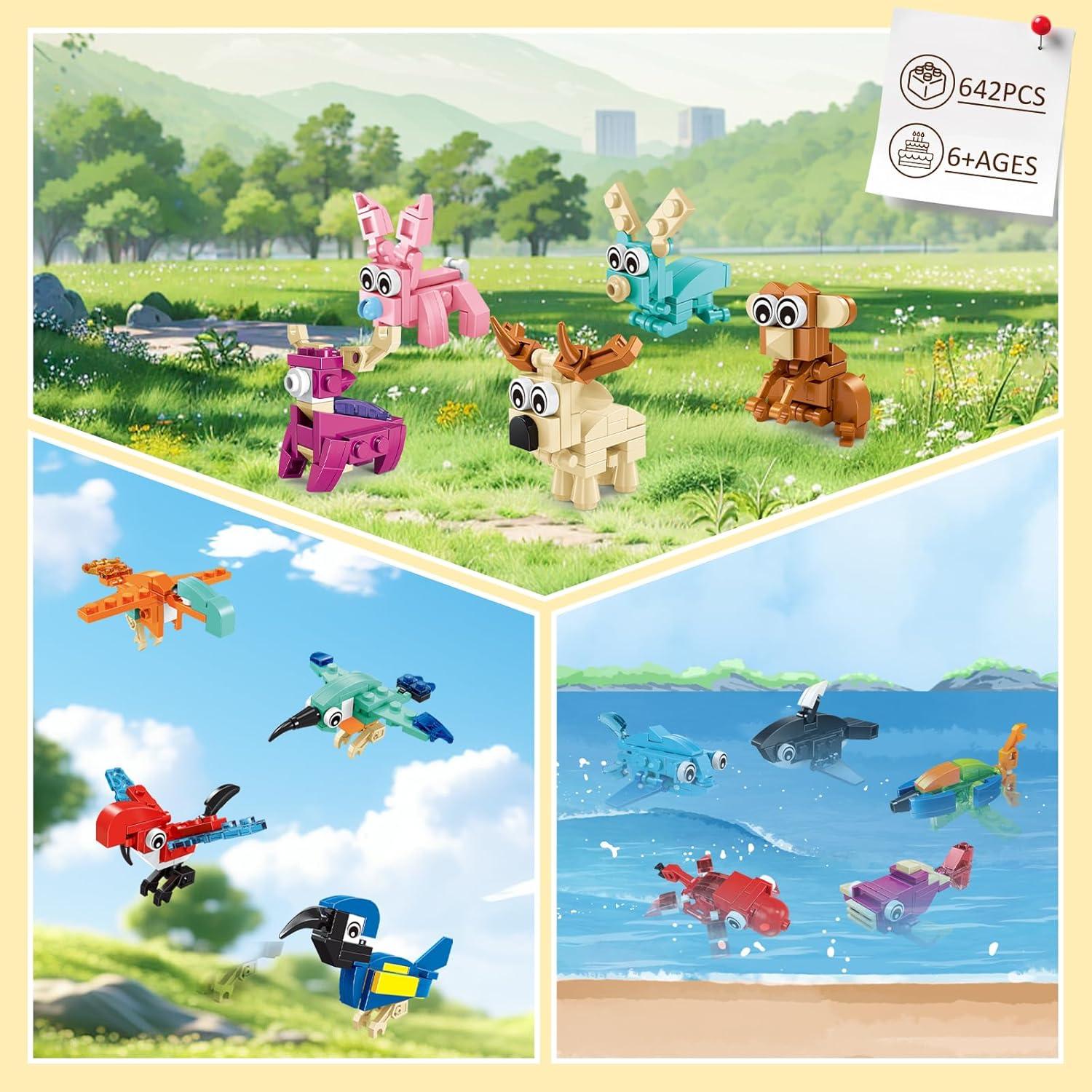 Paquete de 24 Mini Animales de Construcción BOPEGOLO - 408g