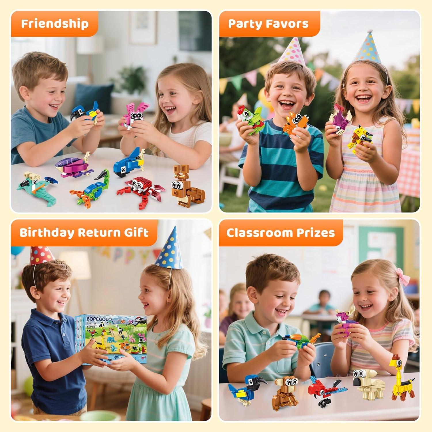 Paquete de 24 Mini Animales de Construcción BOPEGOLO - 408g