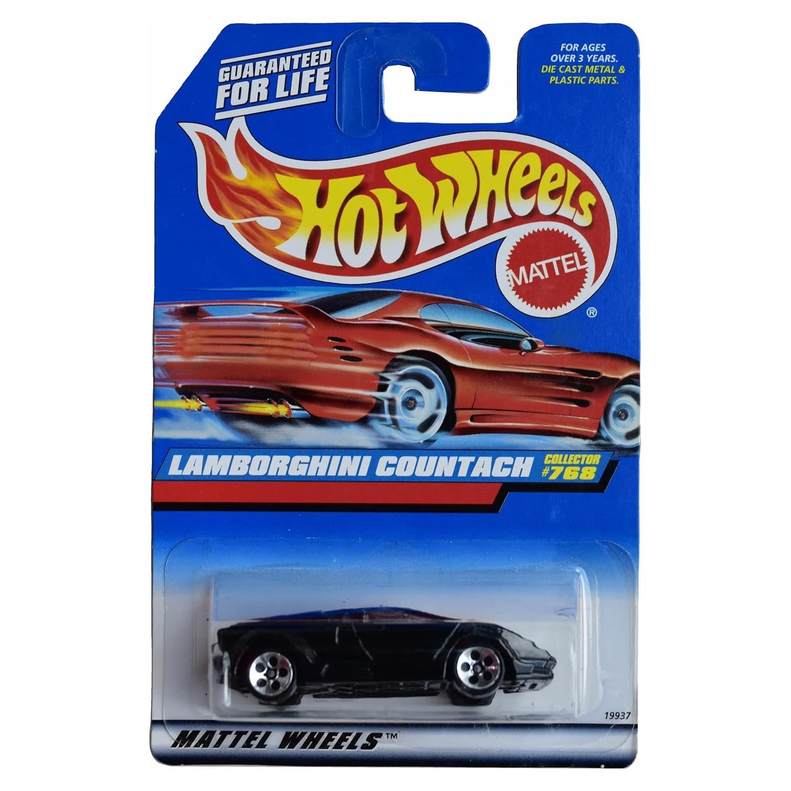 Hot Wheels Lamborghini Countach Negro Escala 1:64 Mattel