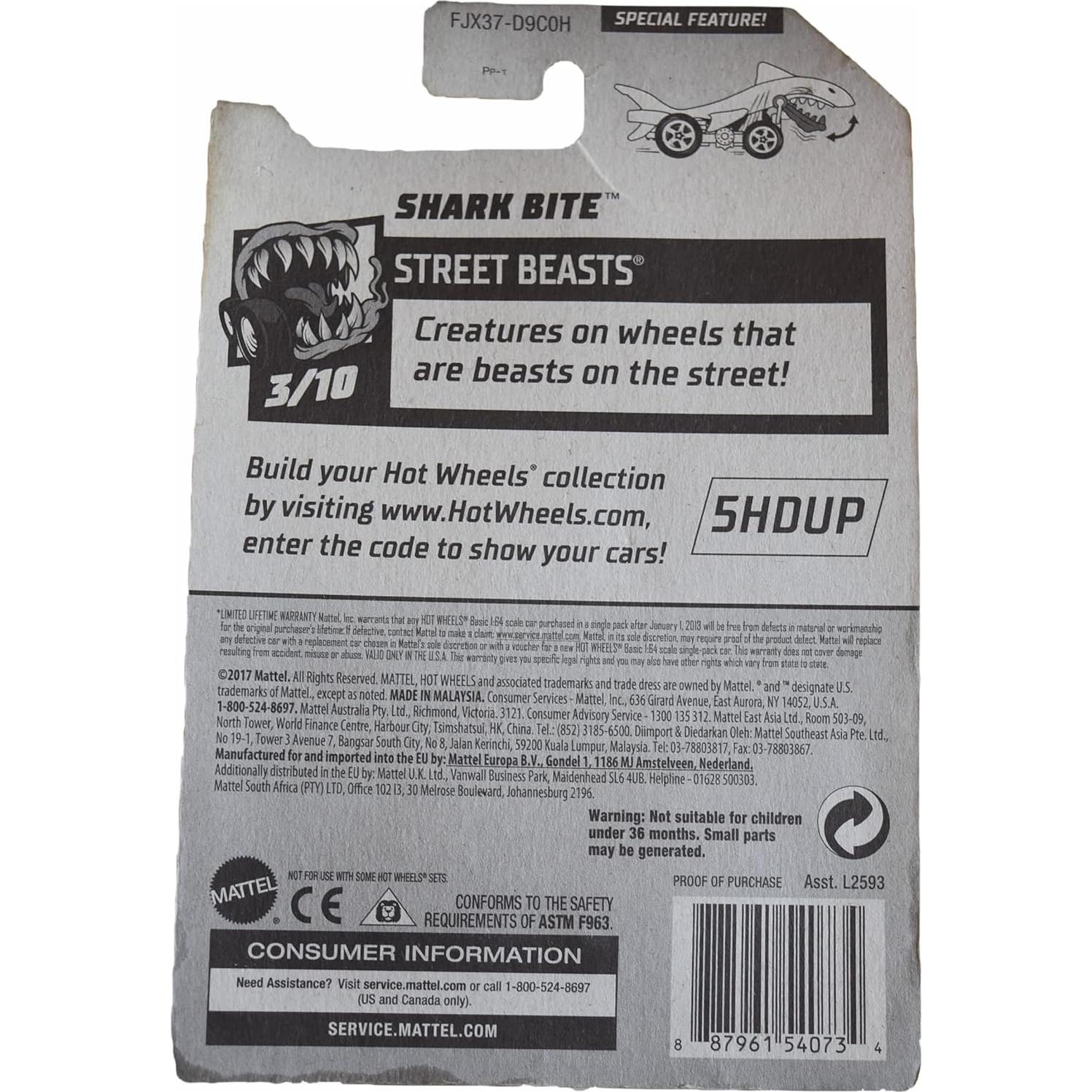 Hot Wheels Mordida de Tiburón - Bestias de la Calle Verde