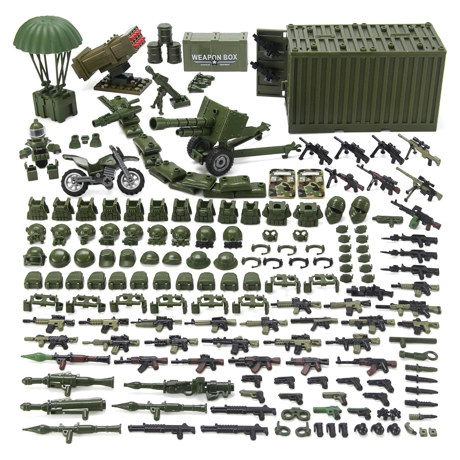 Kit de Accesorios Militares Verde Selva 325 Pcs WX