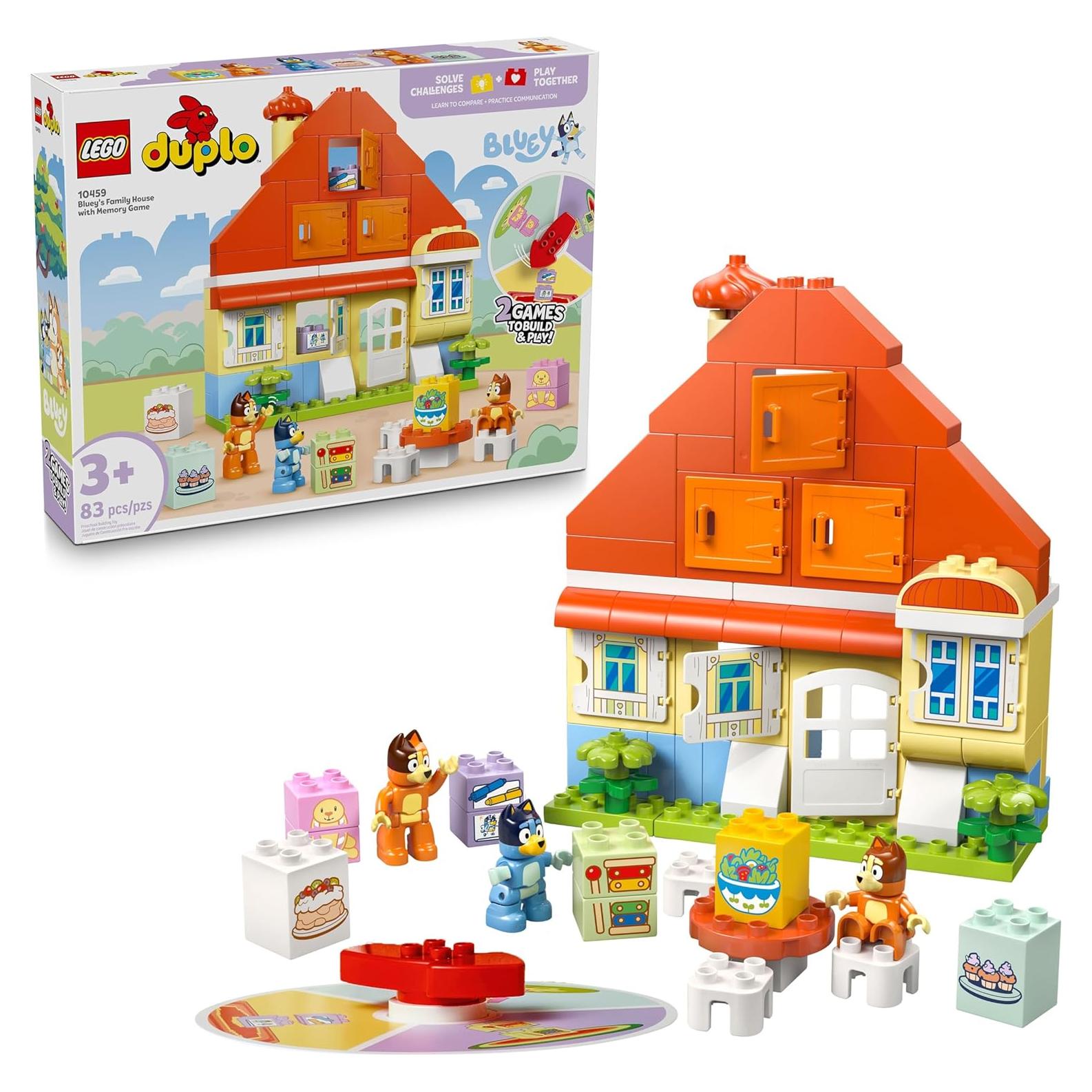 LEGO DUPLO Casa Familiar de Bluey con Juego de Memoria - 83 Piezas