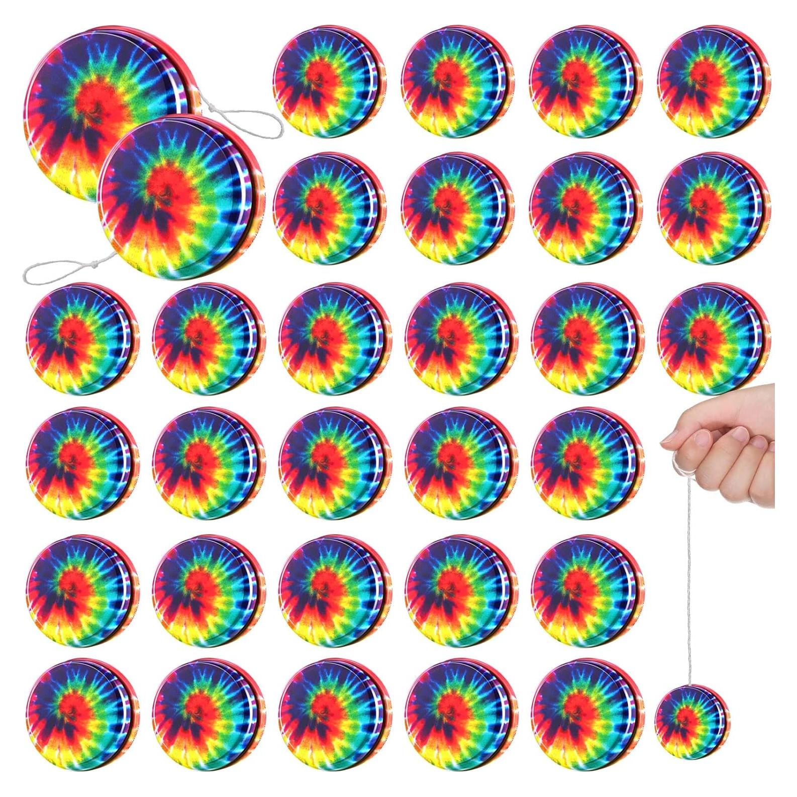 32 Yo Yos de Metal Arcoíris Sosation - Juguetes para Fiestas