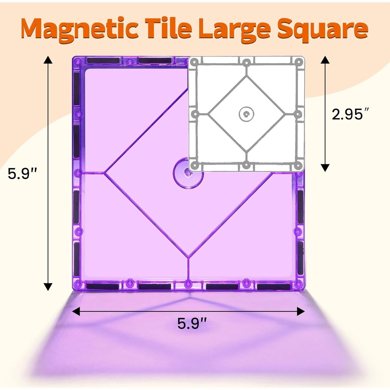 Set de 8 Azulejos Magnéticos Grandes Mruikeny para Niños 3+