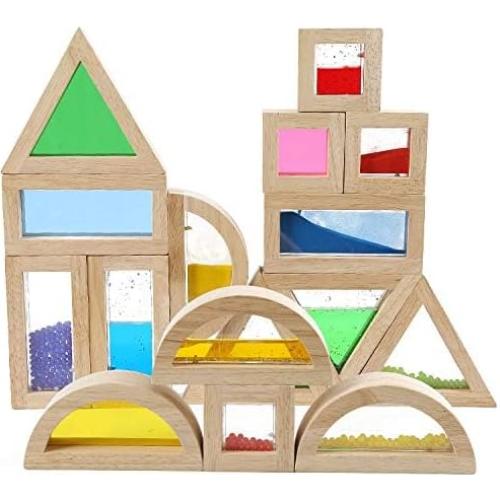 Set de Bloques de Madera Arcoíris 16 Pcs Kvintes Educativos