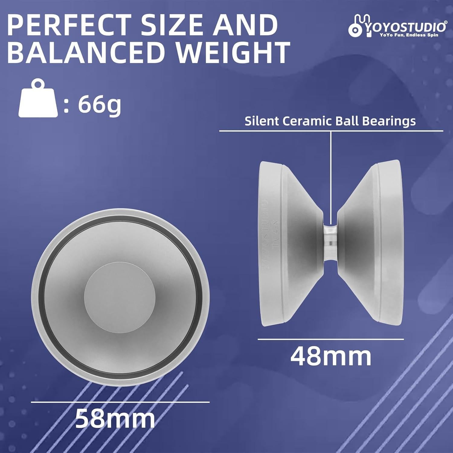 Yoyo Profesional YOYOSTUDIO TC4-8 Titanio No Responsivo