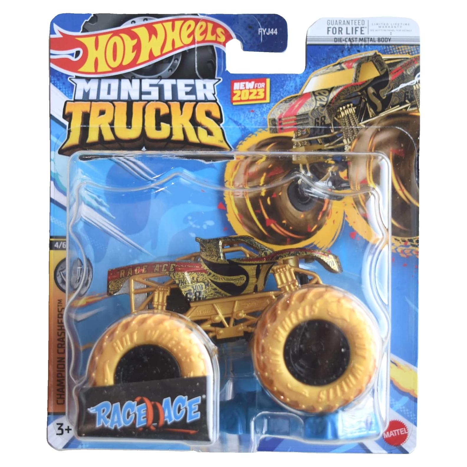Hot Wheels Monster Trucks Race Ace 1:64 Mattel - Coche Conectar y Chocar