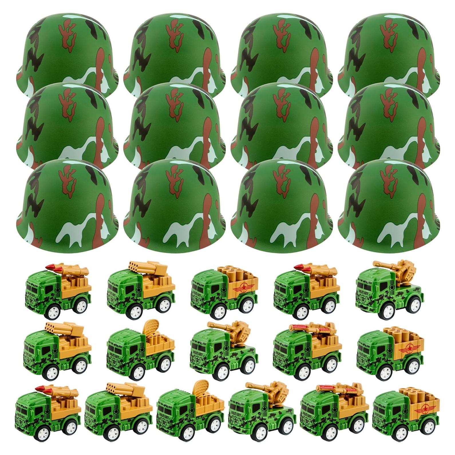 32 Piezas Fiesta de Construcción Flotory - 16 Sombreros y Camiones