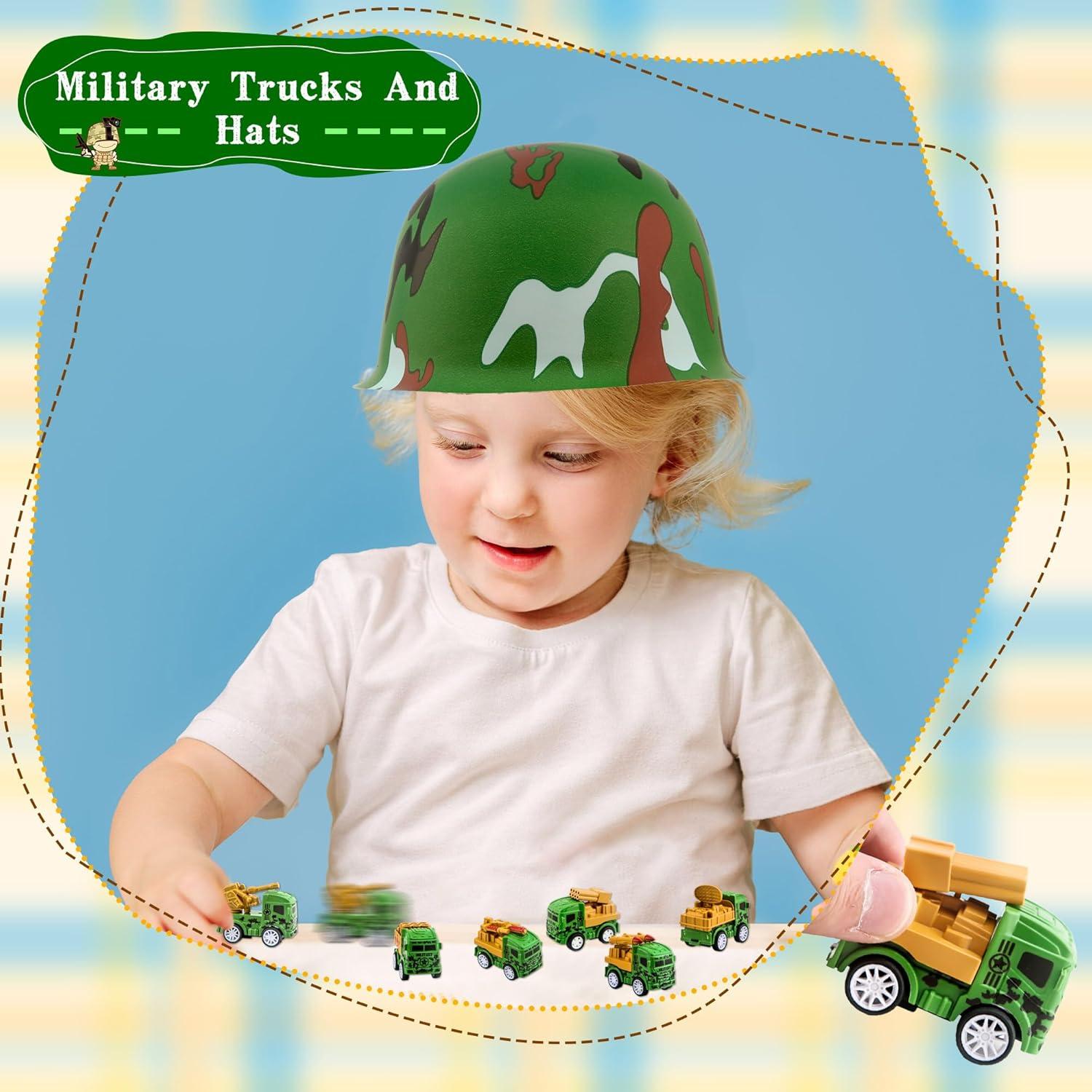 32 Piezas Fiesta de Construcción Flotory - 16 Sombreros y Camiones