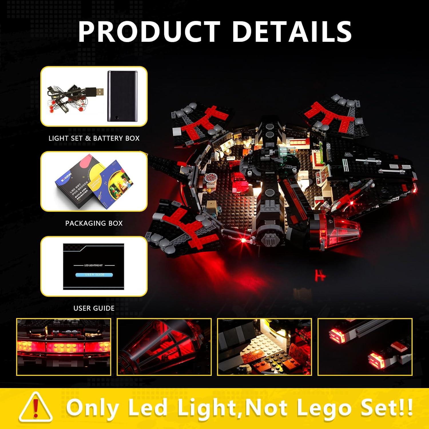 Kit de Luz BOOZUU para Lego 75389 Halcón Oscuro - Iluminación LED