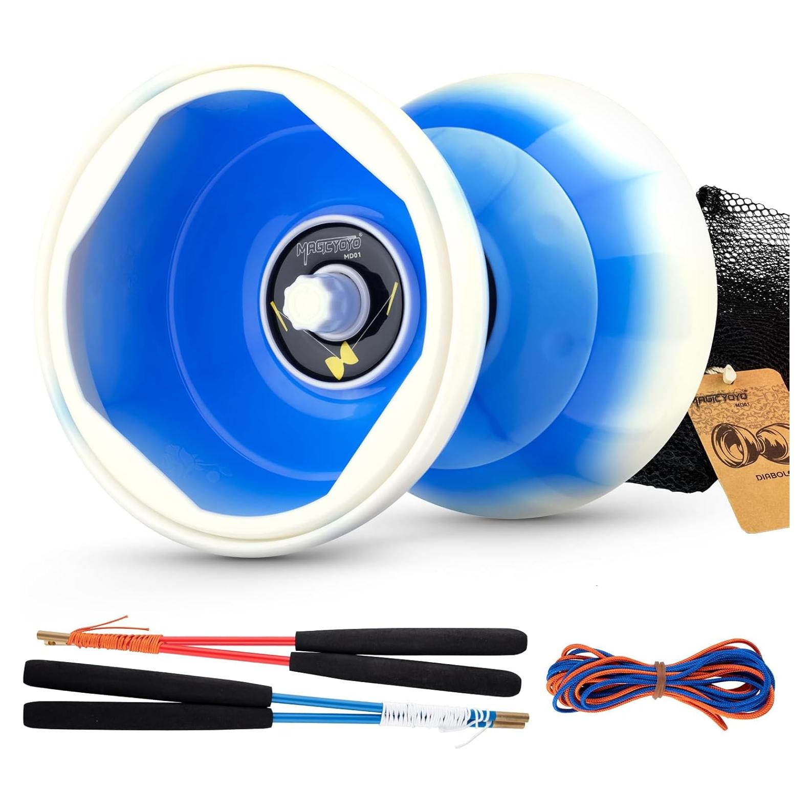 Yoyo Diábolo CHEE MONG MD01 Profesional 12,7 cm Azul Blanco