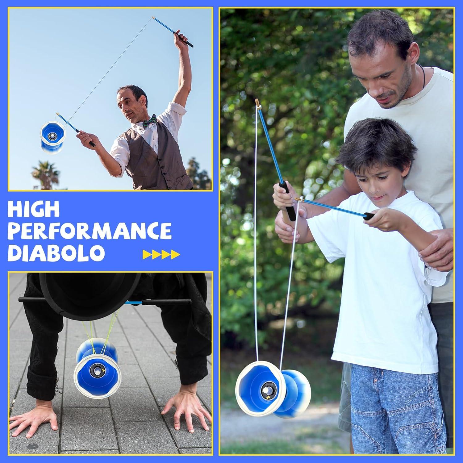 Yoyo Diábolo CHEE MONG MD01 Profesional 12,7 cm Azul Blanco