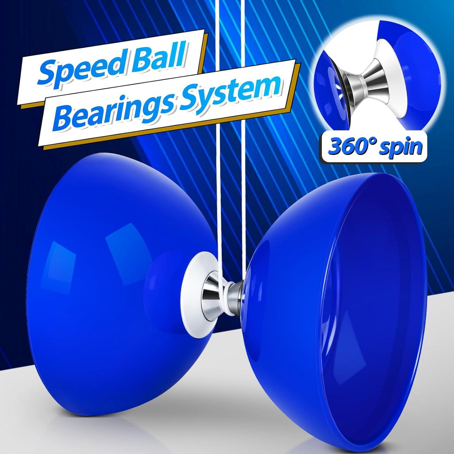 Yoyo Diabolo BODYRHYTHM Azul Profundo 12,7 cm con Palos